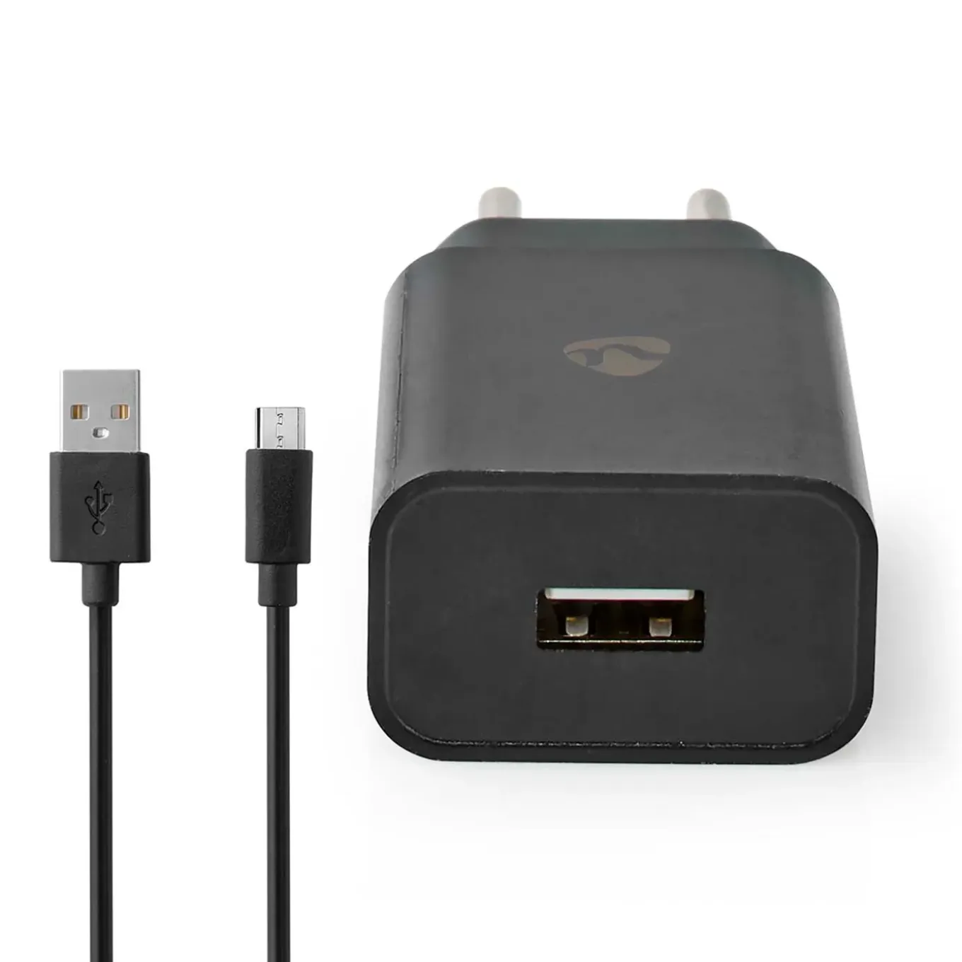 Nedis wandlader Fresh Green Charge USB-A 5W - snellaadfunctie 1m zwart