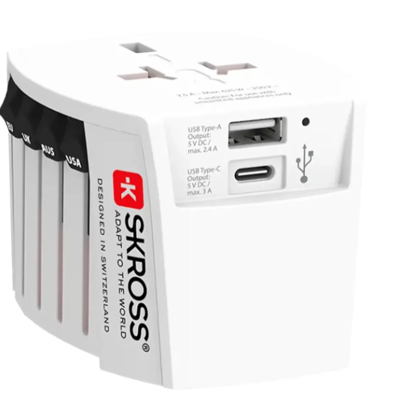 Nedis Wereldadapter - 4-in-1 Stekkersysteem, USB-A & USB-C - Wit