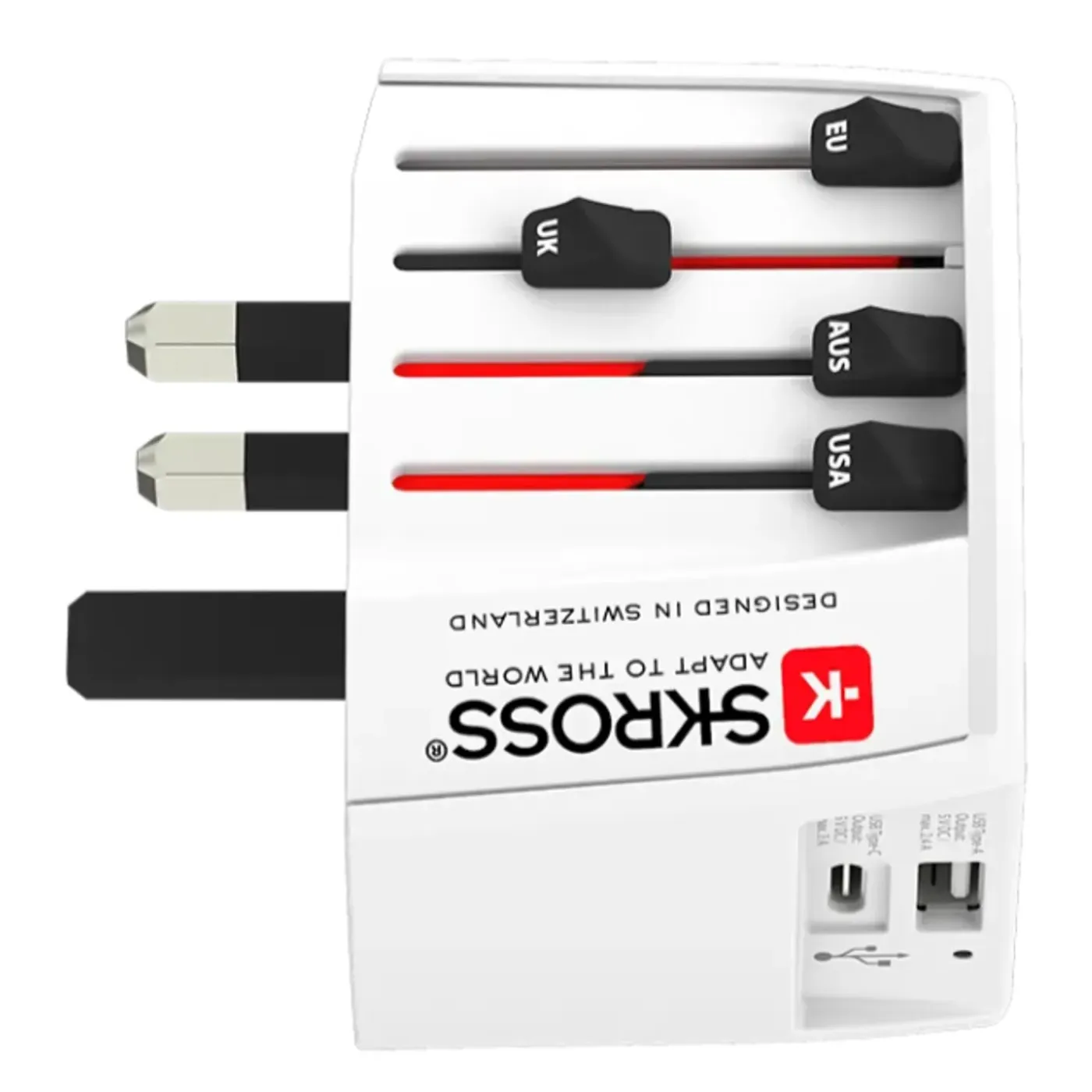 Nedis Wereldadapter - 4-in-1 Stekkersysteem, USB-A & USB-C - Wit