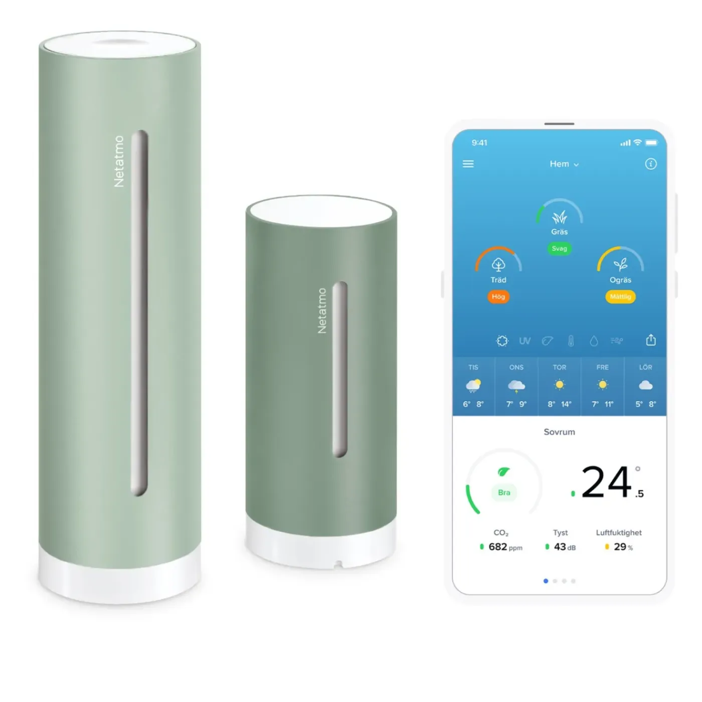 Netatmo Weerstation Set Original + Binnenmodule + Regenmeter + Windmeter - Munt