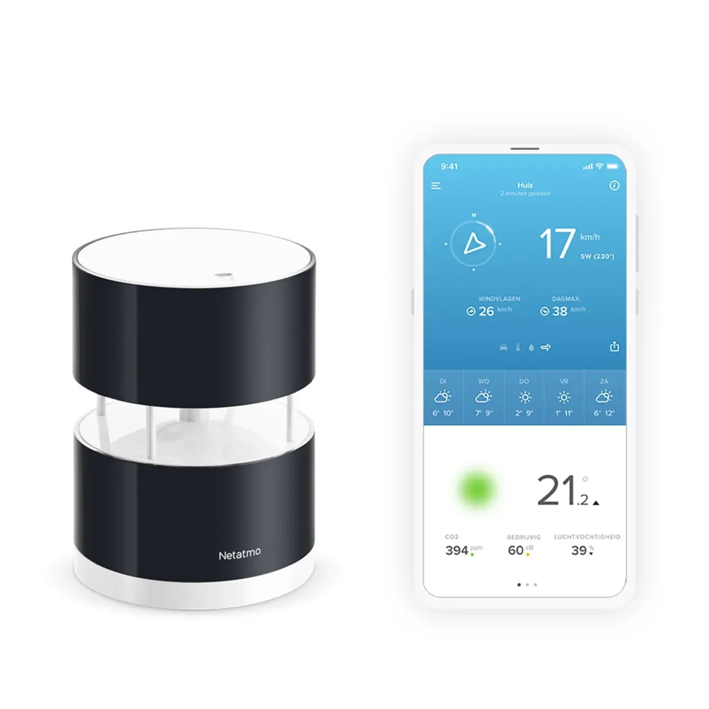 Netatmo Weerstation Set Original + Binnenmodule + Regenmeter + Windmeter - Munt