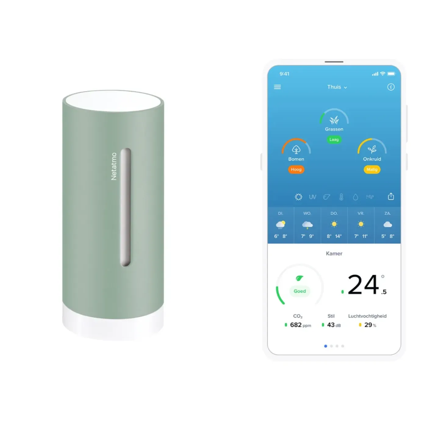 Netatmo Weerstation Set Original + Binnenmodule + Regenmeter + Windmeter - Munt