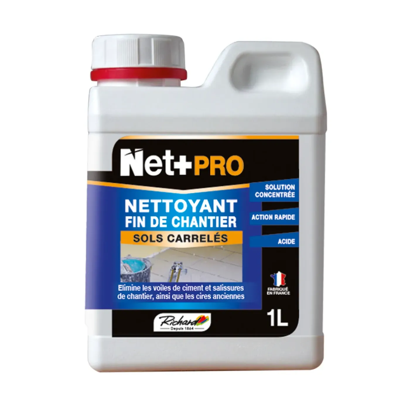 RICHARD Net+ Pro Eind Schoonmaakmiddel, Einde Van De Werken - - 1 L