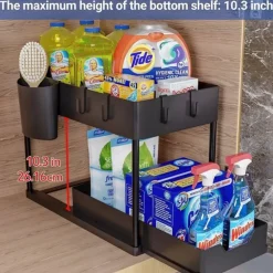 Nexxt Keukenkast Organizer 2 Lagen Met Uitschuifbare Lade En Accessoires - Zwart