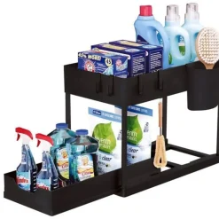 Nexxt Keukenkast Organizer 2 Lagen Met Uitschuifbare Lade En Accessoires - Zwart