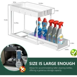 Organisateur Nexxt Keukenkast Organizer Voor Onder De Gootsteen 2-laags Wit 38 X 20,5 X - 33,5cm