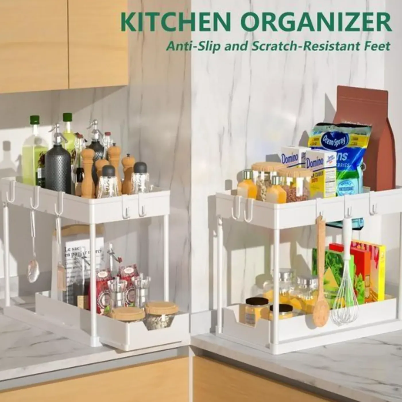 Organisateur Nexxt Keukenkast Organizer Voor Onder De Gootsteen 2-laags Wit 38 X 20,5 X - 33,5cm