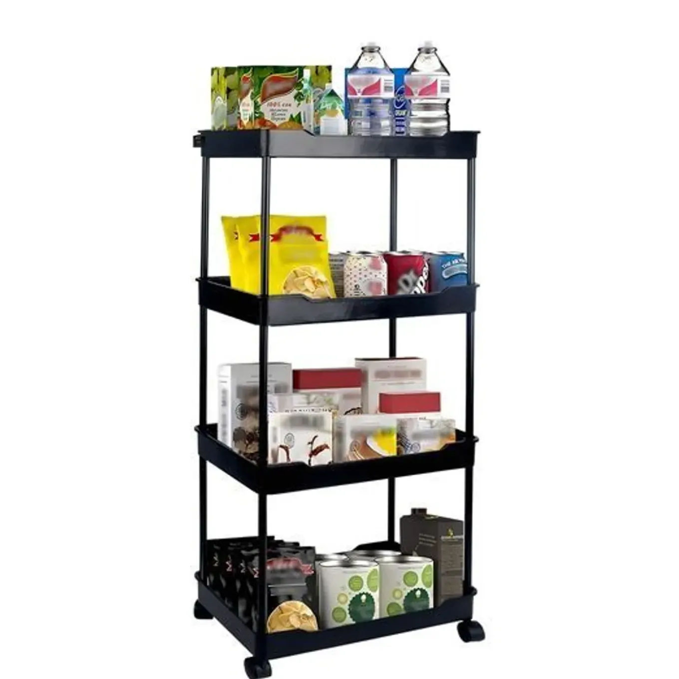 Nexxt Multifunctionele Trolley 4-laags Zwart 40 X 15 X - 88cm