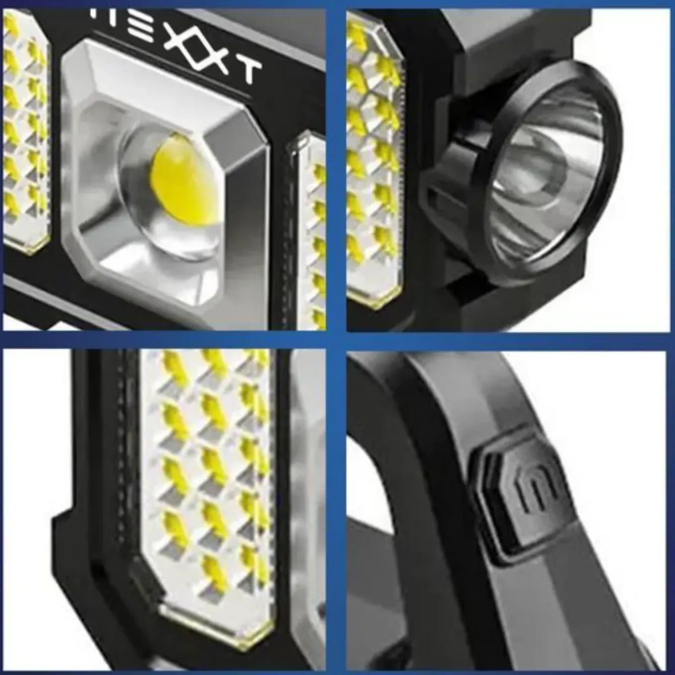 Nexxt Solar Flashlight Oplaadbare Zaklamp Met Zonnepaneel En Powerbank