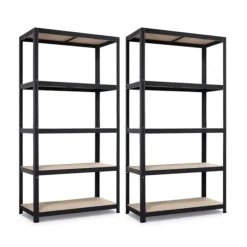 Nordevik Stellingkast - 2 Stuks - 180x90x40cm - Opbergrek - Zwart
