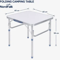 NordFalk Inklapbare Campingtafel 60 X 45 Cm Verstelbaar Aluminium