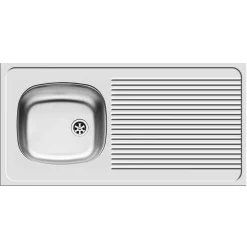 Overig Nord inox spoelbak opbouw 1 kom + afdruipplaat roestvrij staal 100x50cm