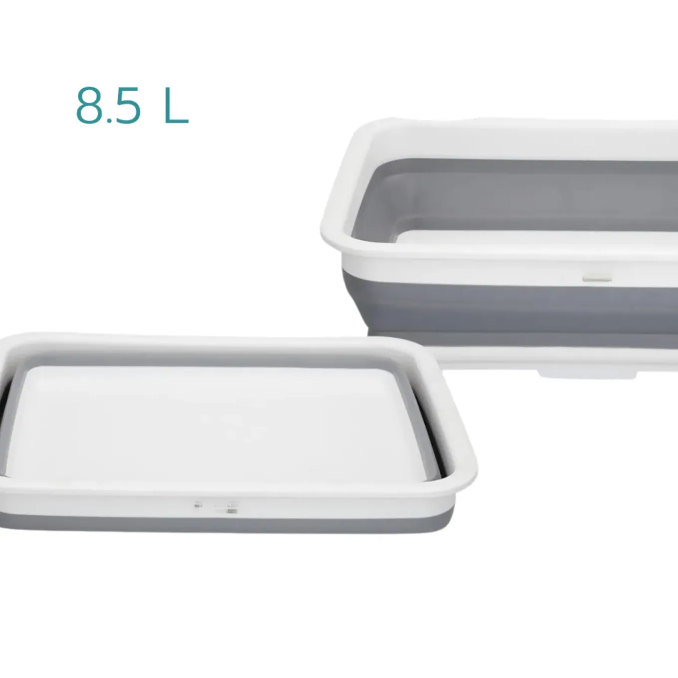 Nordix Opvouwbare Emmer Set Van 3 Afwasteil Camping Siliconen Sopemmer Grijs