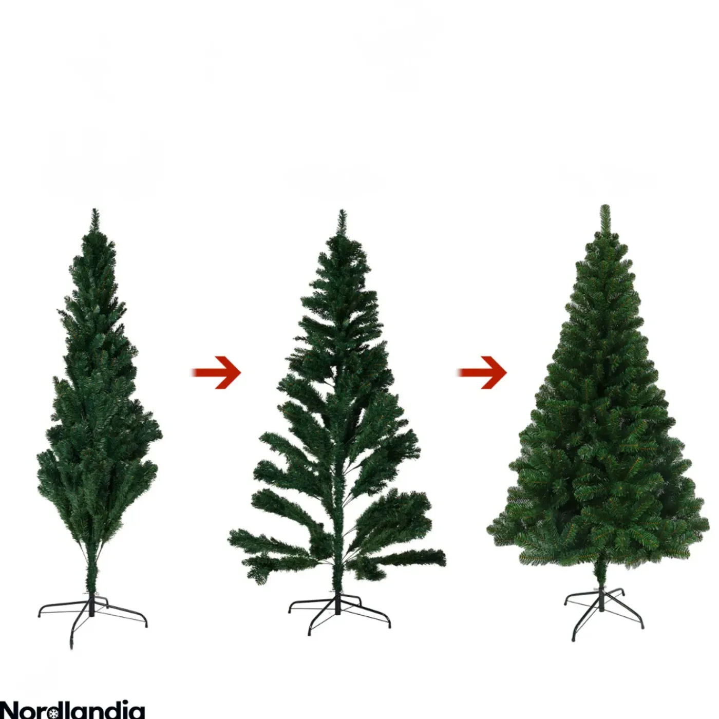 Nordlandia Kunstkerstboom Met Led Verlichting - 180 Cm - Realistische Kunststof Kerstboom