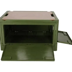 Norländer Opvouwbare Opbergkrat Met Houten Deksel En Koeltas 43,7 X 30,7 X - 25cm - Groen