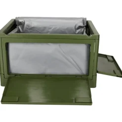 Norländer Opvouwbare Opbergkrat Met Houten Deksel En Koeltas 43,7 X 30,7 X - 25cm - Groen