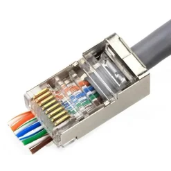 Nowlinq - Cat6 RJ45 Stekkers met doorsteek - 100 stuks - metaal afgeschermd