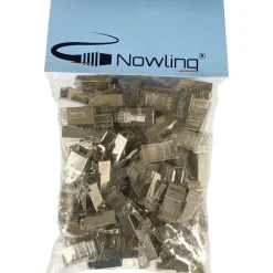 Nowlinq - Cat6 RJ45 Stekkers met doorsteek - 100 stuks - metaal afgeschermd