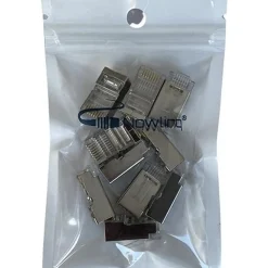 Nowlinq - Cat6 RJ45 Stekkers met doorsteek - 10 stuks - metaal afgeschermd