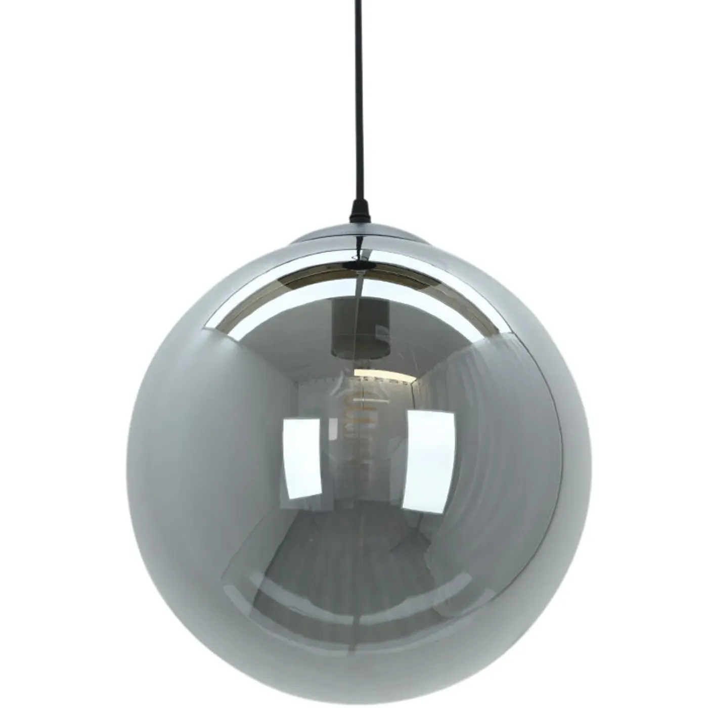 Olucia - Dolf - Hanglamp - Zwart / Grijs - 5l