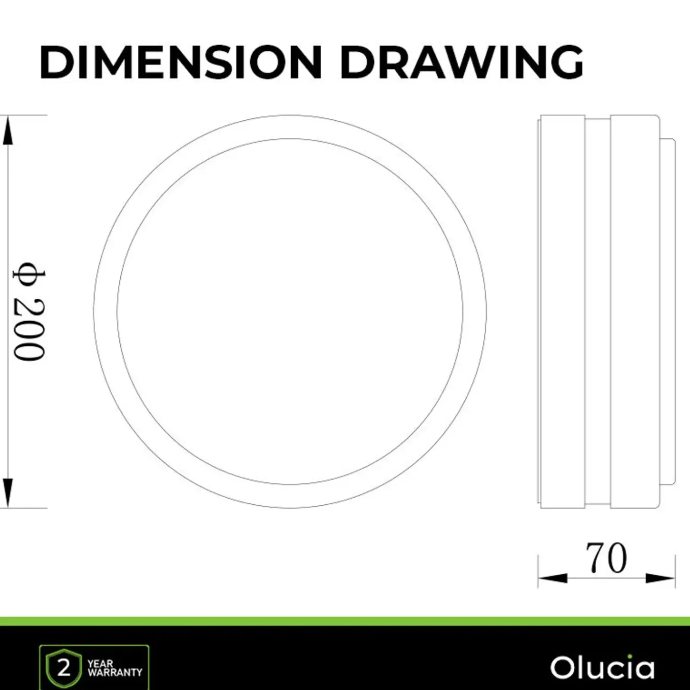 Olucia - James - Buitenplafondlamp - Zwart / Wit