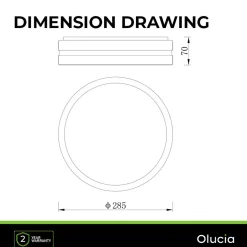 Olucia - James - Buitenplafondlamp - Zwart / Wit