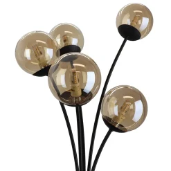 Olucia - Stacy - Vloerlamp - Amber / Zwart