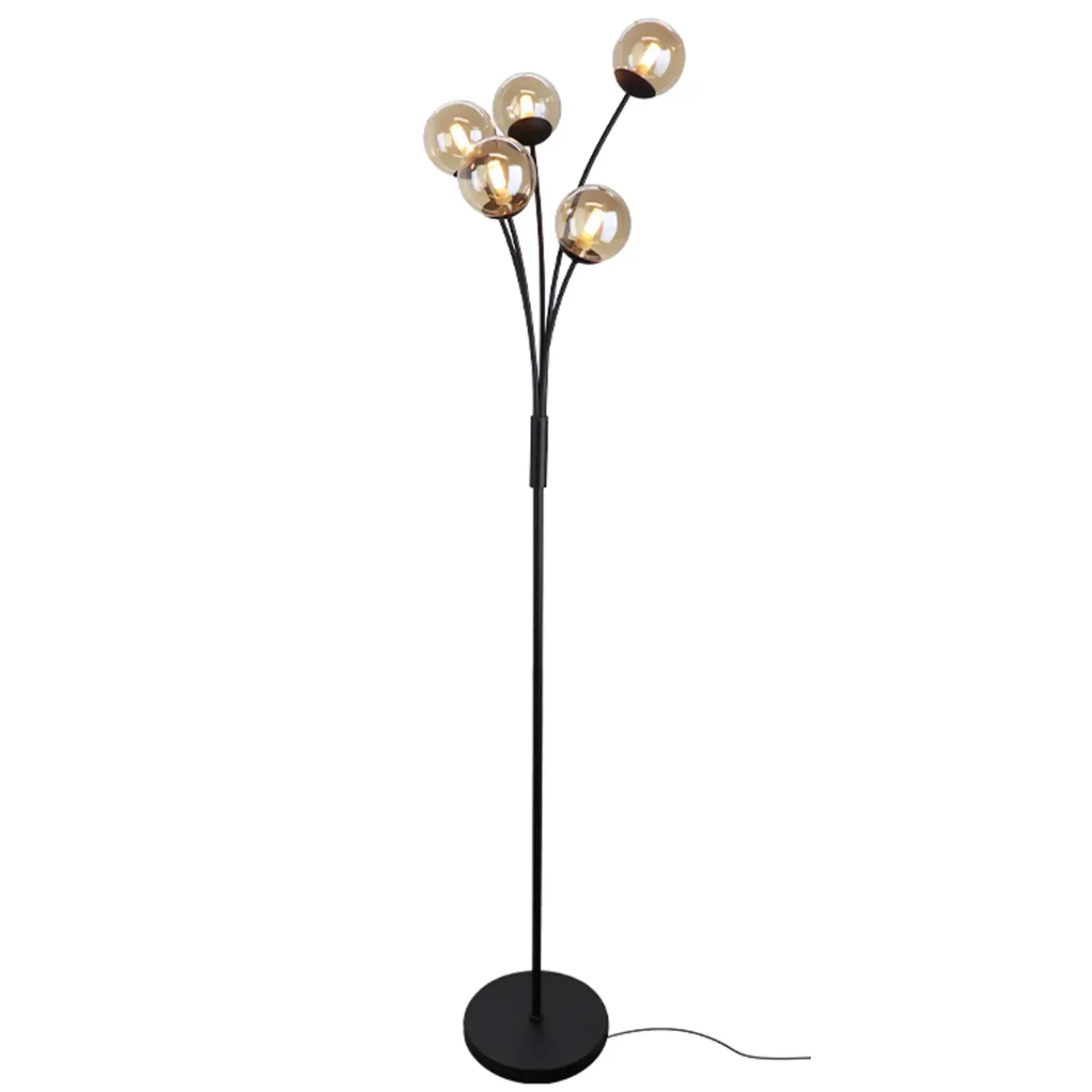 Olucia - Stacy - Vloerlamp - Amber / Zwart