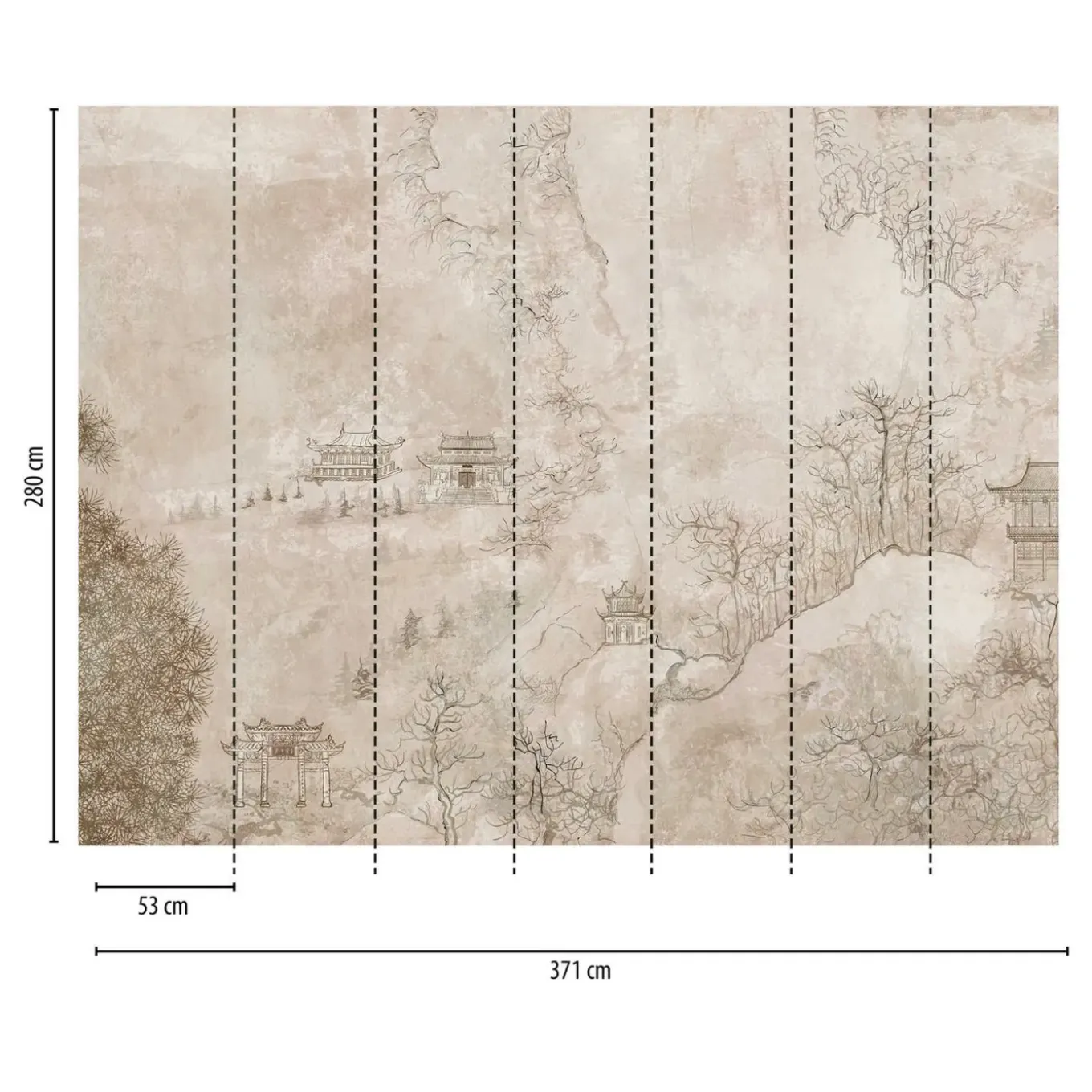 One Wall One Role Fotobehang Oosters Motief Beige - 371 X 280 Cm - As-382471