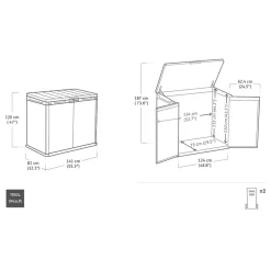 Keter Opbergbox Store It Out Ashwood - Kunststof - Bruin - 82x141x120cm - 1150L