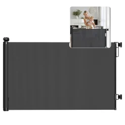 Pitt & Co. Oprolbaar Traphekje Zwart 140 cm – Veiligheidshek voor Kinderen en Dieren – Push & Twist