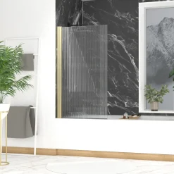 Opvouwbare Badwand 80x140cm - Geborsteld Goud