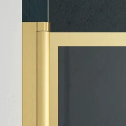 Aurlane Opvouwbare Badwand 80x140cm met Zeefdruk in Art Deco Stijl - Afwerking in Geborsteld Goud