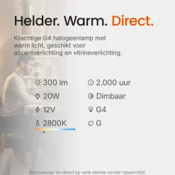 Osram Halogeen Insteeklamp Gy6.35 - 20w 300lm 2800k 12v - Warm Wit Licht - Dimbaar - 1 Stuk