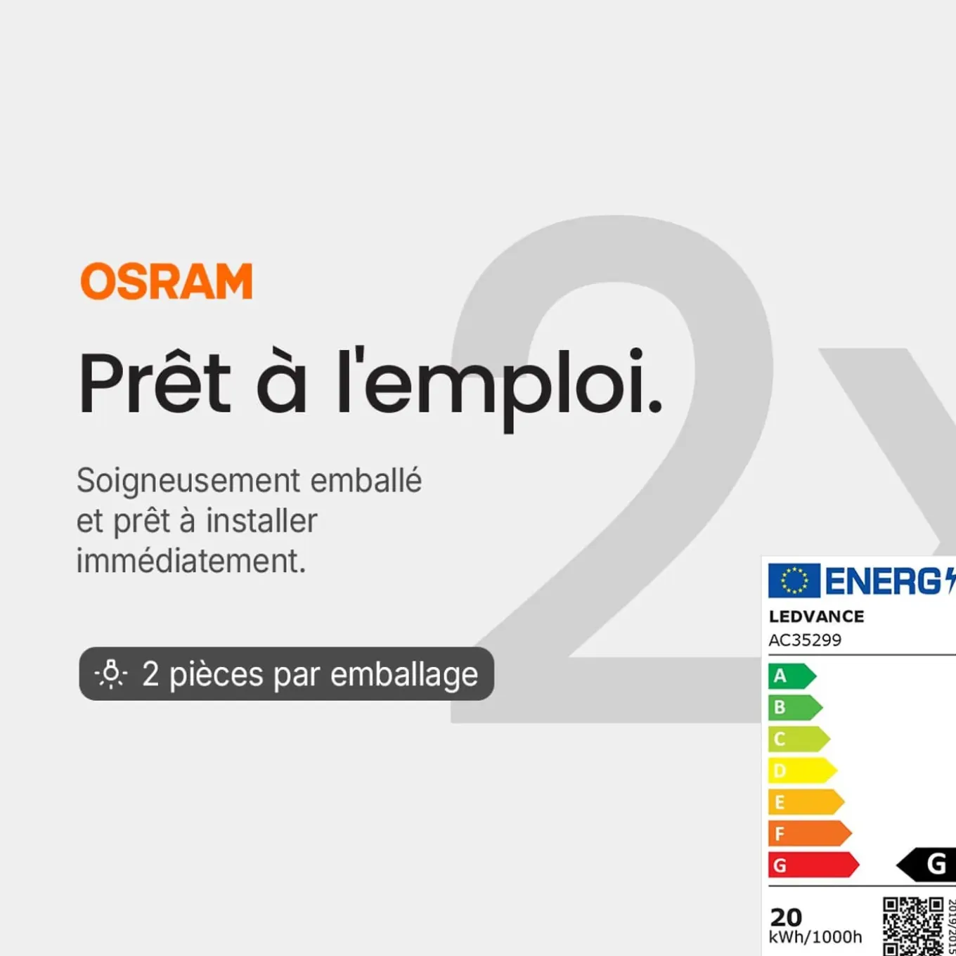 Osram Halogeen Insteeklamp G4 - 20w 300lm 2800k 12v - Warm Wit Licht - Dimbaar - 2 Stuks