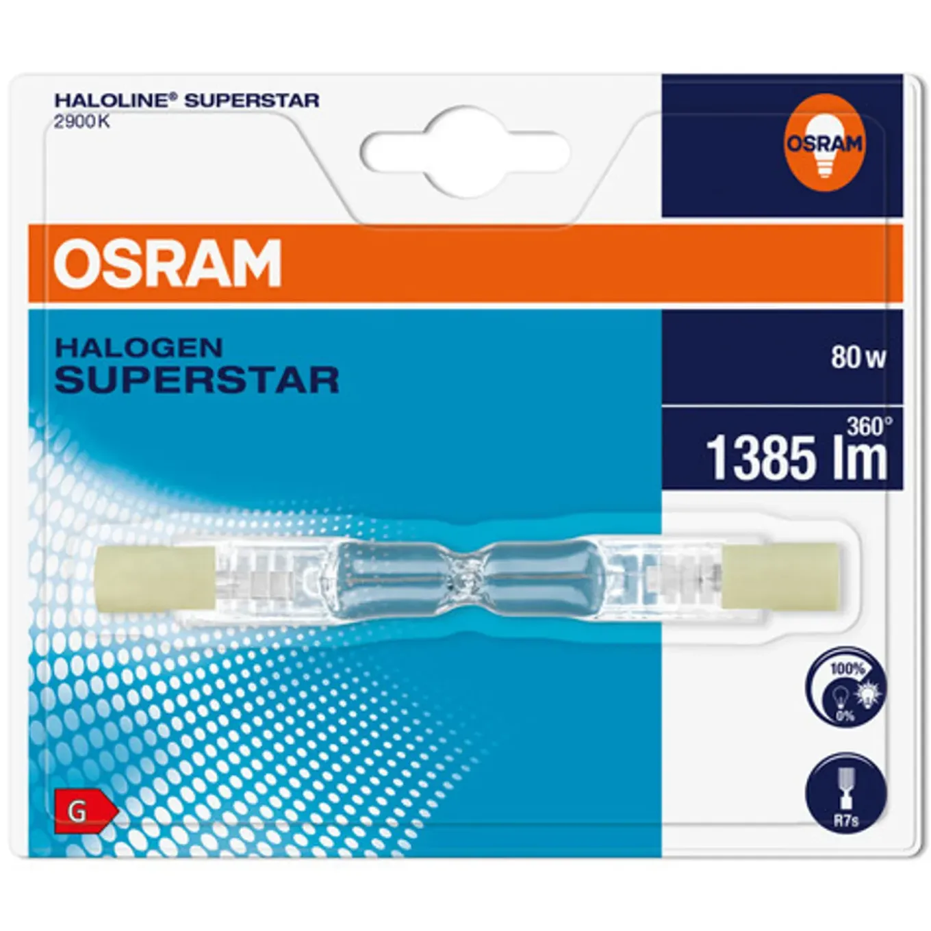 Osram halogeenlamp Haloline Superstar 64690 warm wit R7S 80W