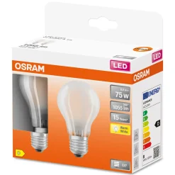 Osram Ledlamp Peertje Retrofit - D6cm - Warm Wit - E27 - 7,5W - 2 stuks
