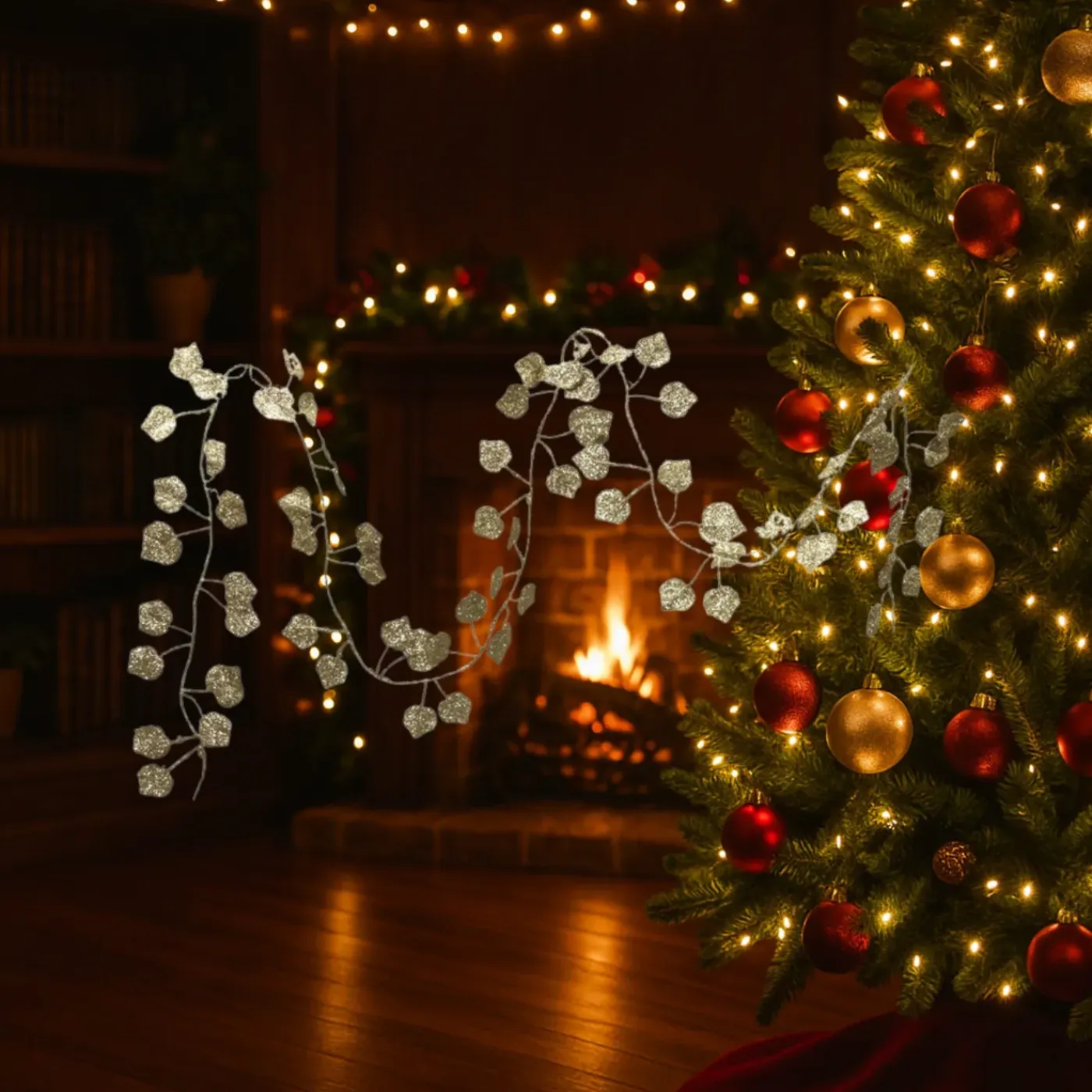 Othmar Decorations Kerstboom Slinger - Bladeren - Goud- 2 M