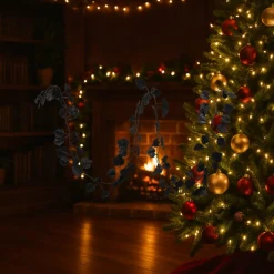 Othmar Decorations Kerstboom Slinger - Bladeren - Zwart- 2 M
