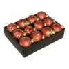 Othmar Decorations Luxe Kerstballen - 12x - Rood - 7,5 Cm - Glas