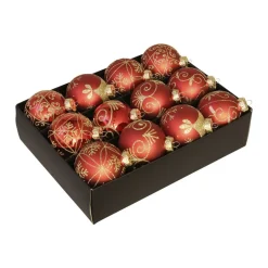 Othmar Decorations Luxe Kerstballen - 12x - Rood - 7,5 Cm - Glas