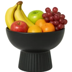 Otix Fruitschaal Fruitmand Decoratieschaal Ornament Bowl 22x14cm Zwart Keramiek Onyx