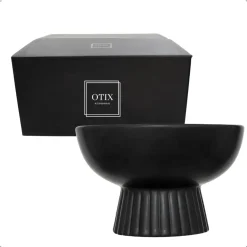 Otix Fruitschaal Fruitmand Decoratieschaal Ornament Bowl 22x14cm Zwart Keramiek Onyx