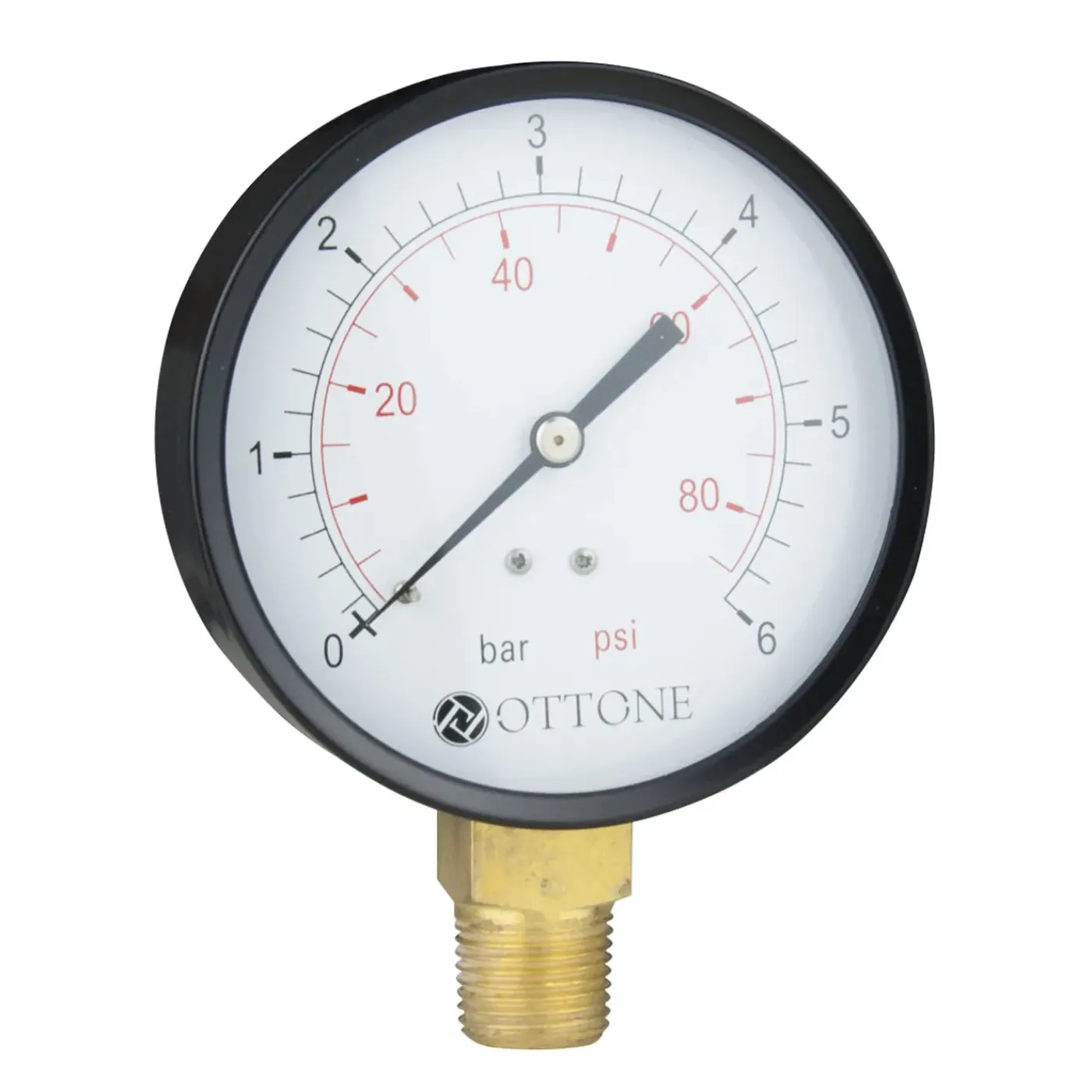 Ottone 100mm 6 BAR waterdruk meter zijdelingse aansluiting G1/2