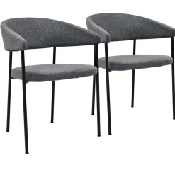 Oviala Adele Set Van 2 Fauteuils Van Multiplex En Roestkleurige Stof