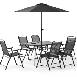 Oviala Bormes Tuinset Met 6 Stoelen En Parasol
