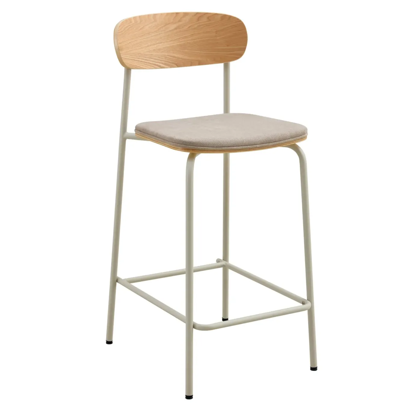 Oviala Lexy Set Van 2 Beige Houten Hoge Stoelen