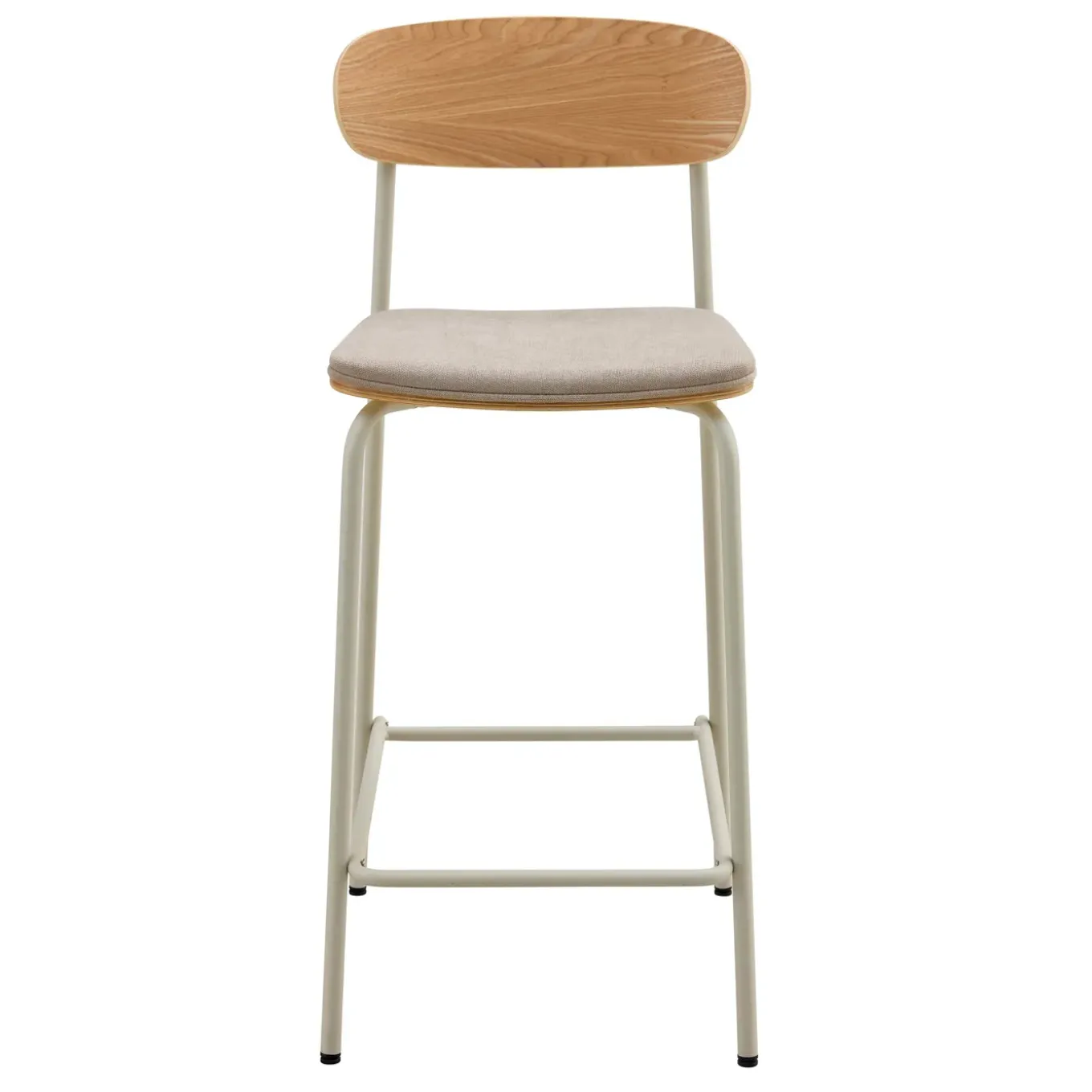 Oviala Lexy Set Van 2 Beige Houten Hoge Stoelen