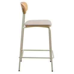 Oviala Lexy Set Van 2 Beige Houten Hoge Stoelen