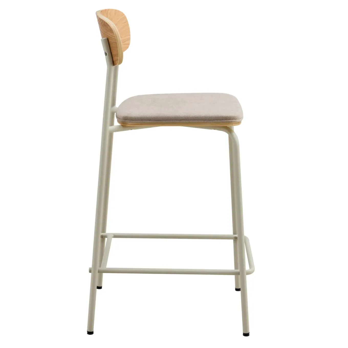 Oviala Lexy Set Van 2 Beige Houten Hoge Stoelen